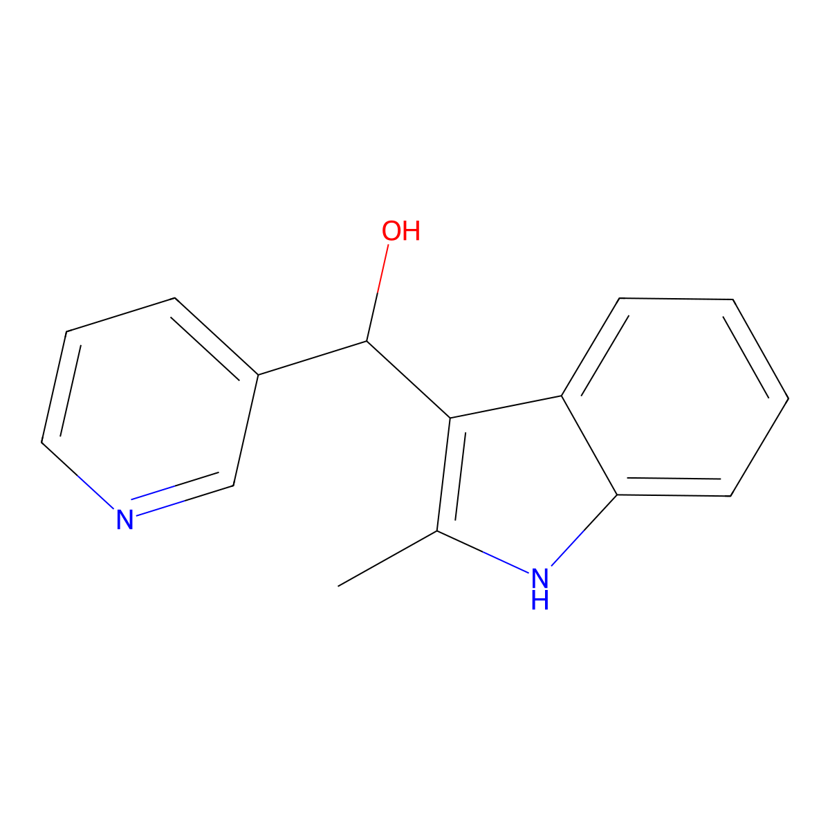(2-methyl-1H-indol-3-yl)(pyridin-3-yl)methanol molecular structure, CAS 438479-35-7