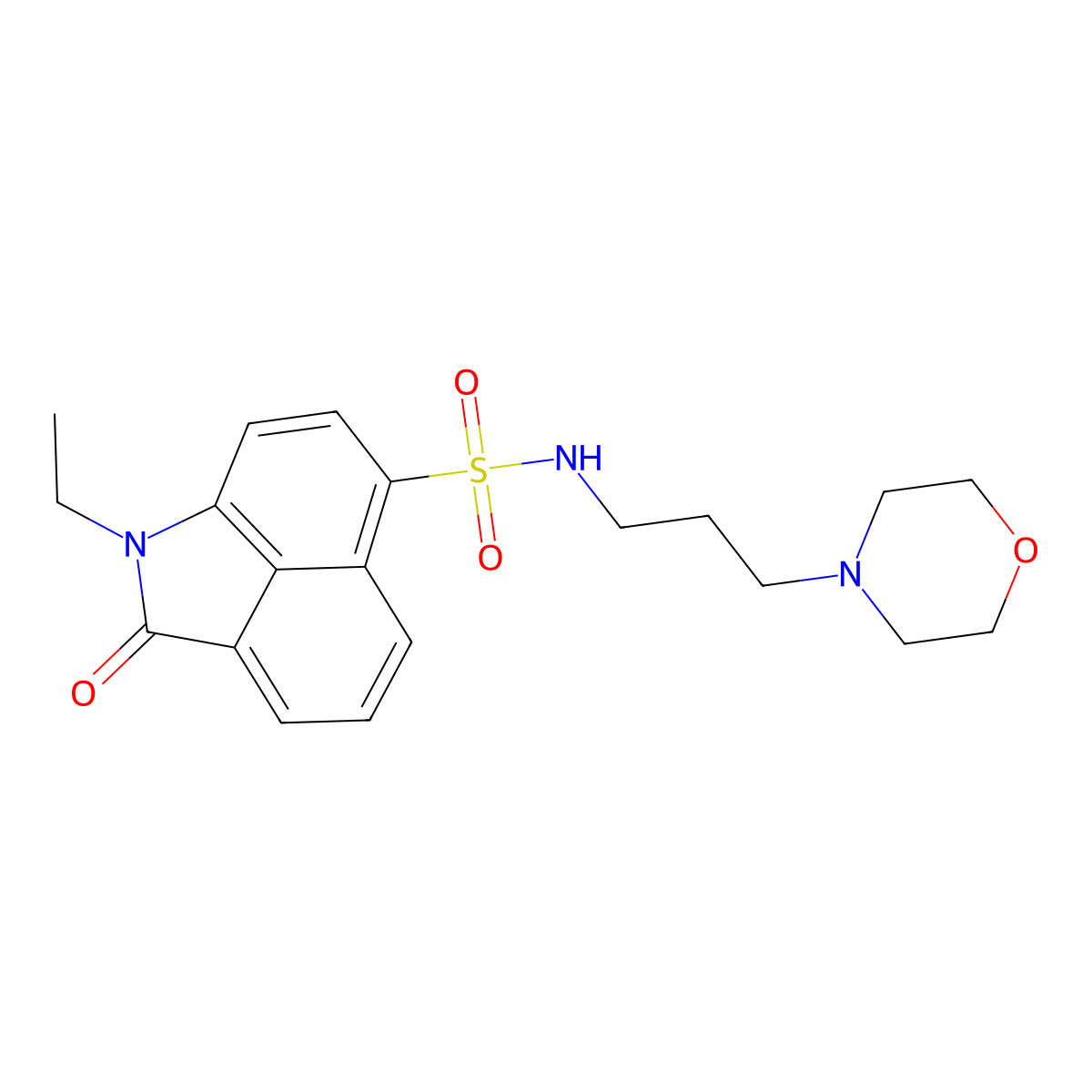 1-ethyl-N-[3-(4-morpholinyl)propyl]-2-oxo-6-benzo[cd]indolesulfonamide molecular structure, CAS 438479-43-7