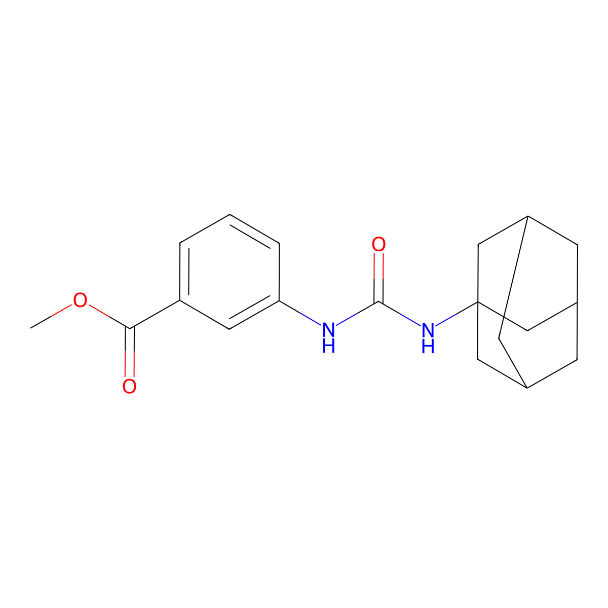 Methyl 3-(1-adamantylcarbamoylamino)benzoate molecular structure, CAS 438479-81-3