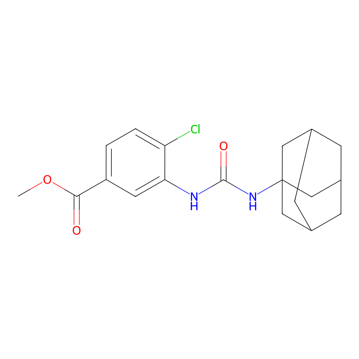 Methyl 3-{[(1-adamantylamino)carbonyl]amino}-4-chlorobenzoate molecular structure, CAS 438479-89-1