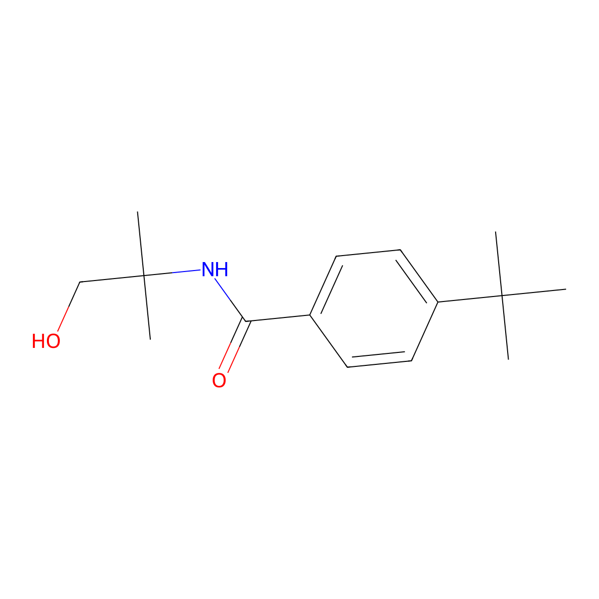 4-tert-Butyl-N-(2-hydroxy-1,1-dimethyl-ethyl)-benzamide molecular structure, CAS 438481-01-7