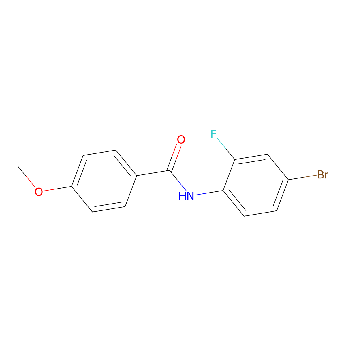 N-(4-bromo-2-fluorophenyl)-4-methoxybenzamide molecular structure, CAS 438481-18-6