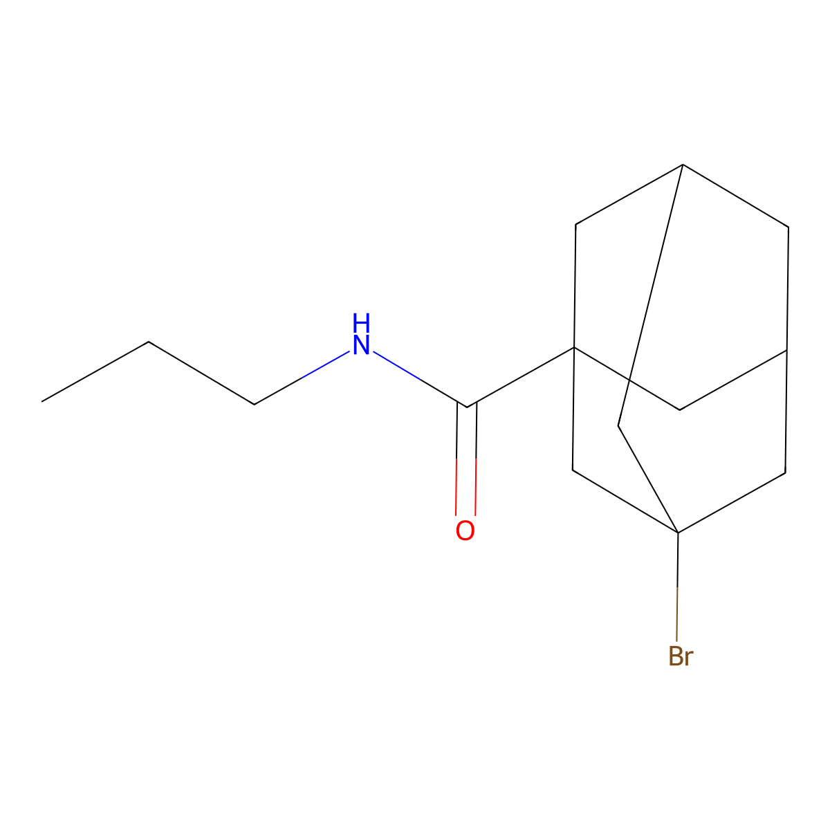 3-bromo-N-propyladamantane-1-carboxamide molecular structure, CAS 438481-20-0