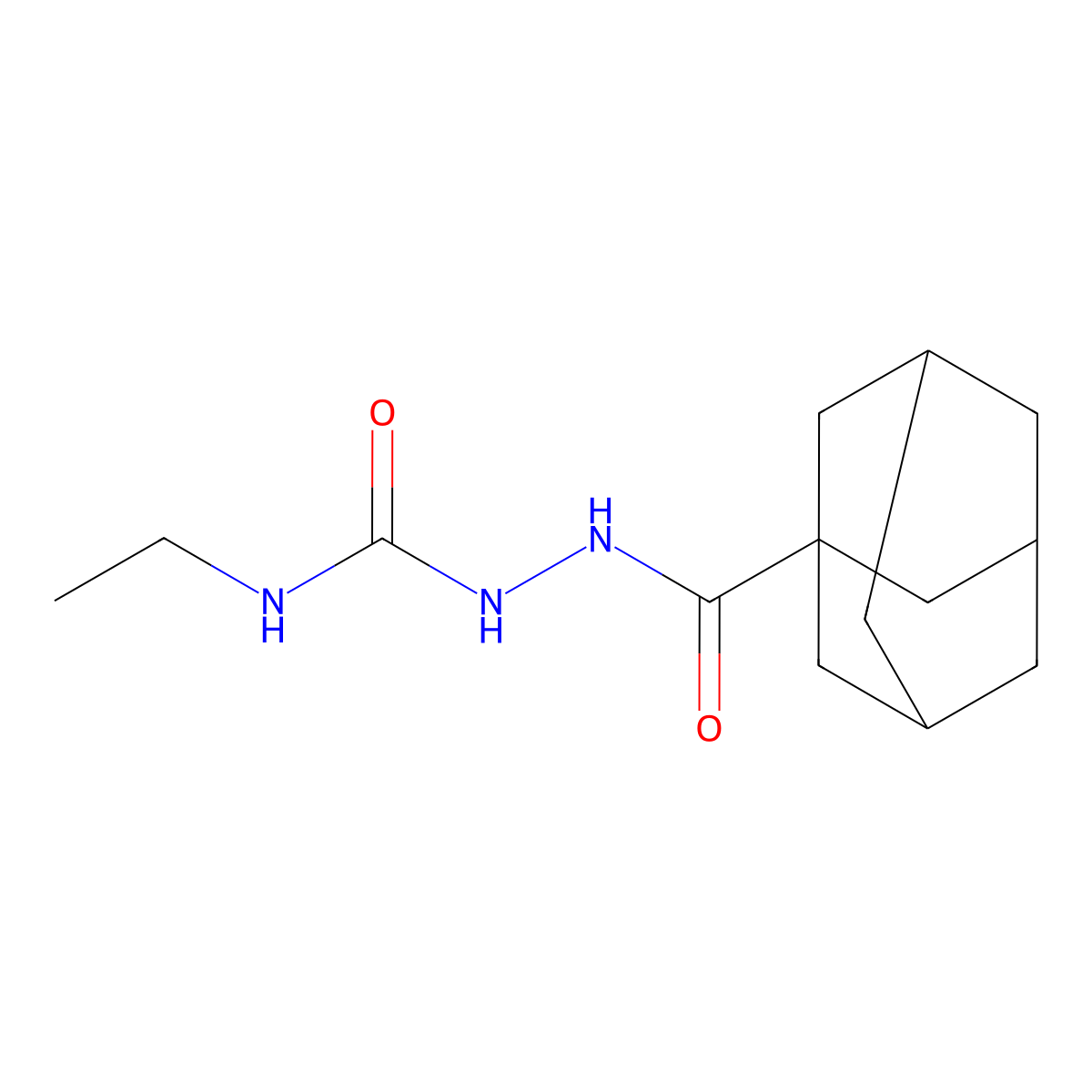 N-[(ethylcarbamoyl)amino]adamantane-1-carboxamide molecular structure, CAS 438481-25-5