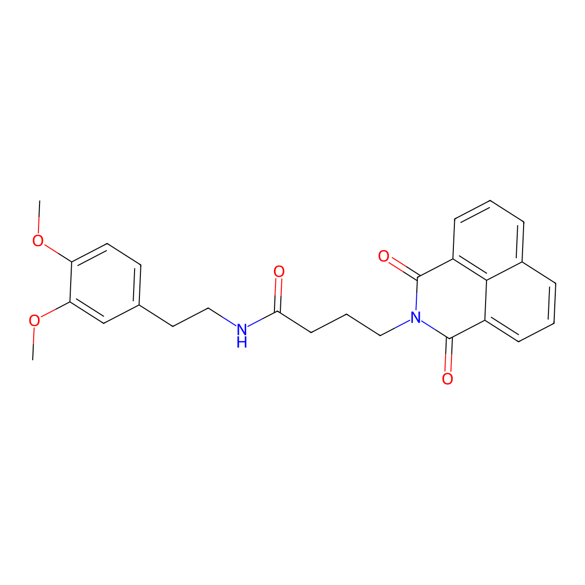 N-[2-(3,4-dimethoxyphenyl)ethyl]-4-(1,3-dioxo-1H-benzo[de]isoquinolin-2(3H)-yl)butanamide molecular structure, CAS 438481-44-8