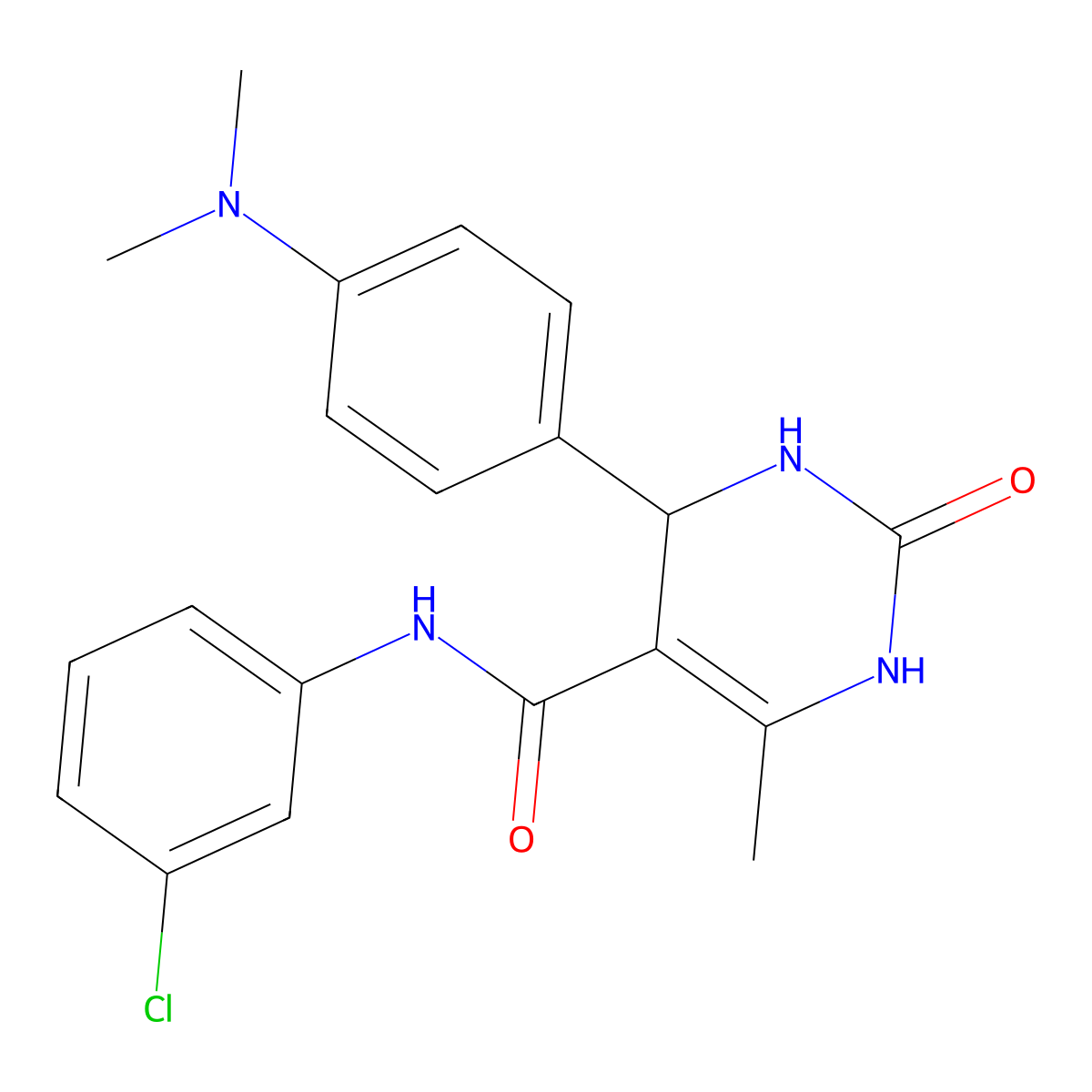 N-(3-chlorophenyl)-4-[4-(dimethylamino)phenyl]-6-methyl-2-oxo-1,2,3,4-tetrahydropyrimidine-5-carboxamide molecular structure, CAS 438482-22-5