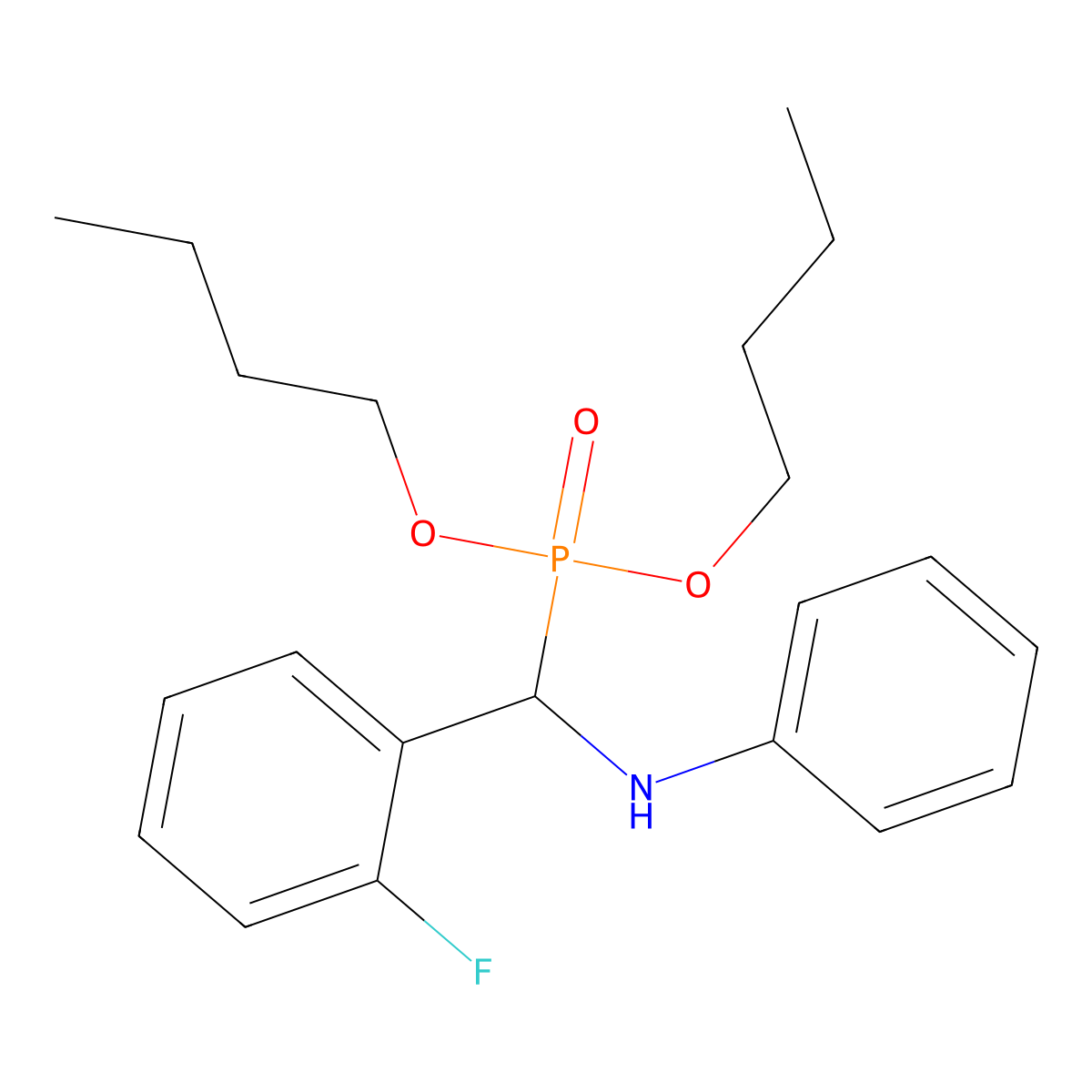 N-[dibutoxyphosphoryl-(2-fluorophenyl)methyl]aniline molecular structure, CAS 438483-75-1