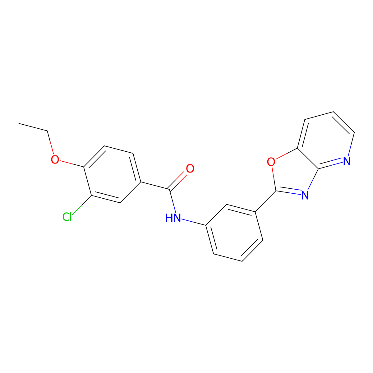 3-chloro-4-ethoxy-N-[3-([1,3]oxazolo[4,5-b]pyridin-2-yl)phenyl]benzamide molecular structure, CAS 438483-86-4