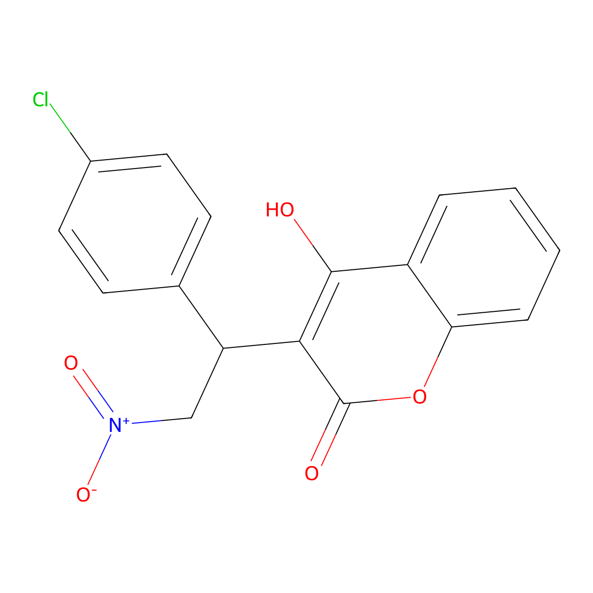 3-[1-(4-chlorophenyl)-2-nitroethyl]-4-hydroxy-2H-chromen-2-one molecular structure, CAS 438484-48-1