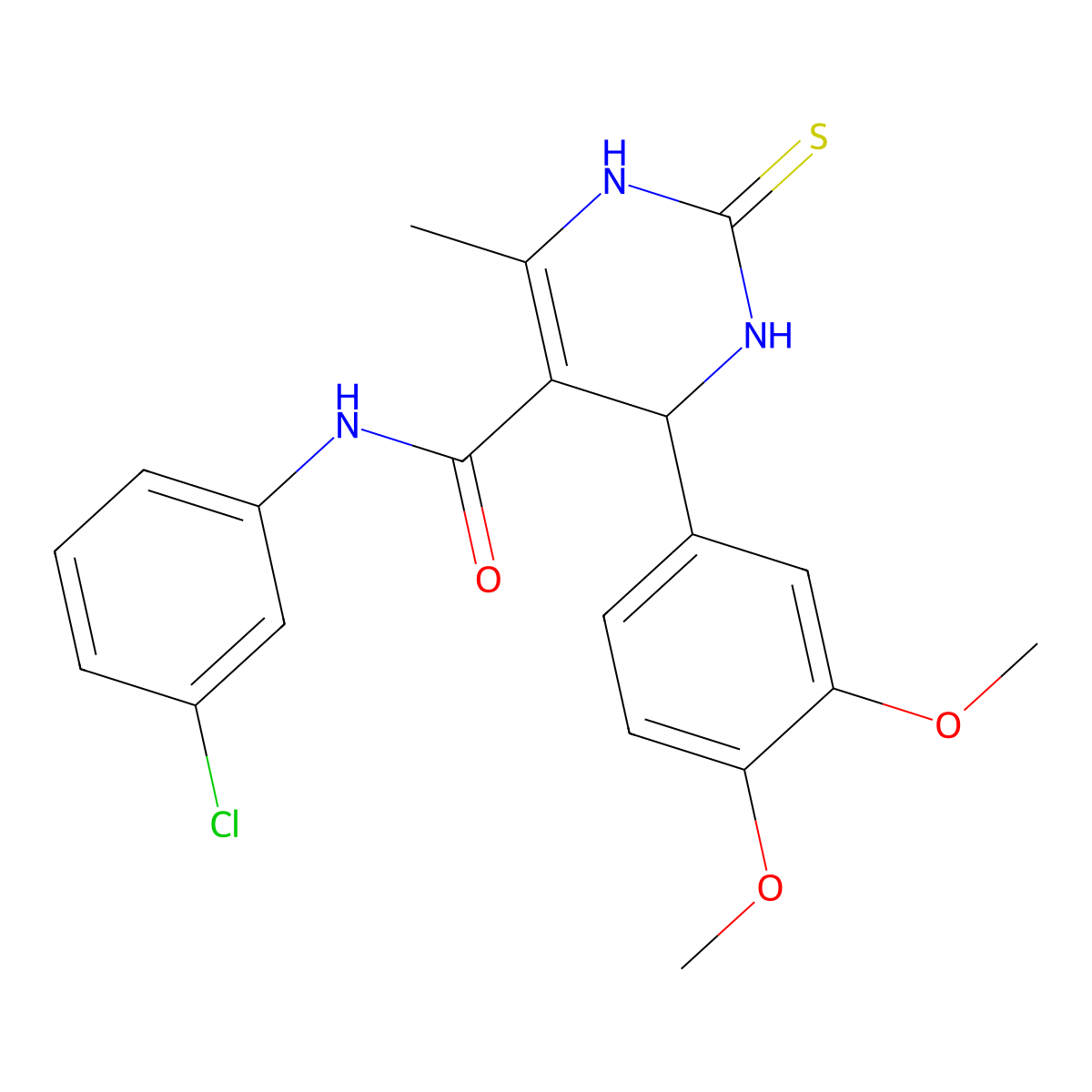 N-(3-chlorophenyl)-4-(3,4-dimethoxyphenyl)-6-methyl-2-sulfanylidene-3,4-dihydro-1H-pyrimidine-5-carboxamide molecular structure, CAS 438484-62-9