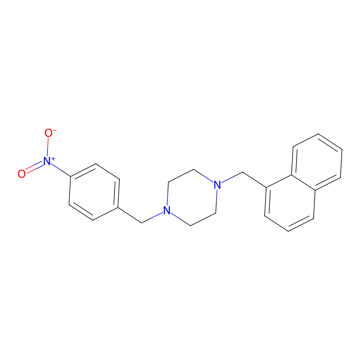 1-(Naphthalen-1-ylmethyl)-4-[(4-nitrophenyl)methyl]piperazine molecular structure, CAS 438485-16-6