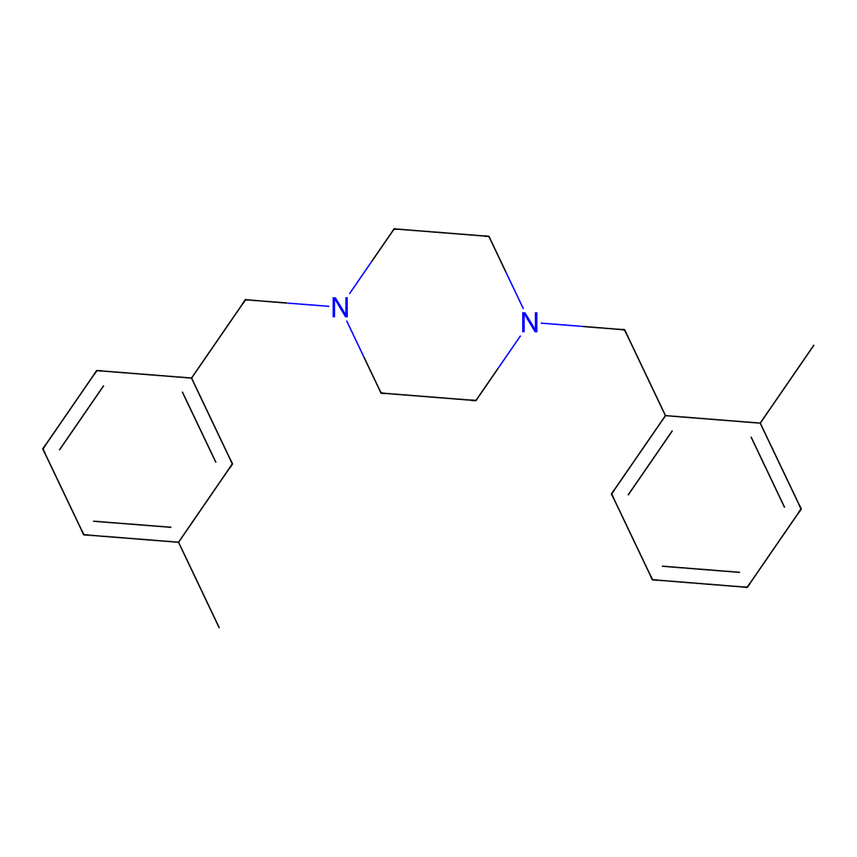 1-[(2-Methylphenyl)methyl]-4-[(3-methylphenyl)methyl]piperazine molecular structure, CAS 438485-66-6