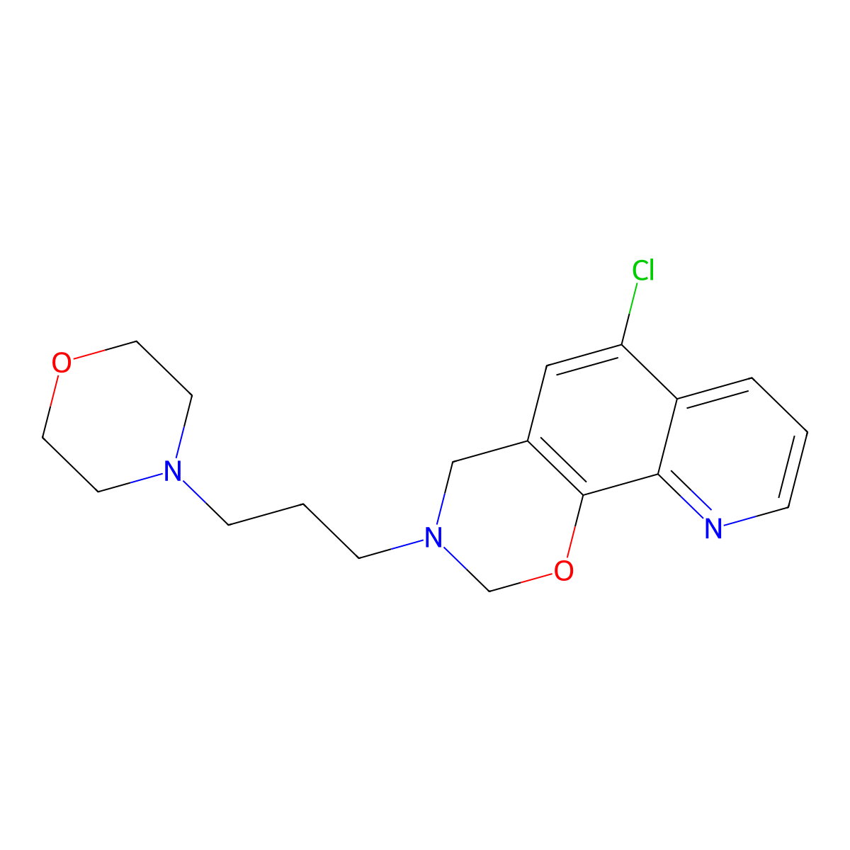 6-Chloro-3-(3-morpholin-4-ylpropyl)-2,4-dihydropyrido[3,2-h][1,3]benzoxazine molecular structure, CAS 438486-41-0
