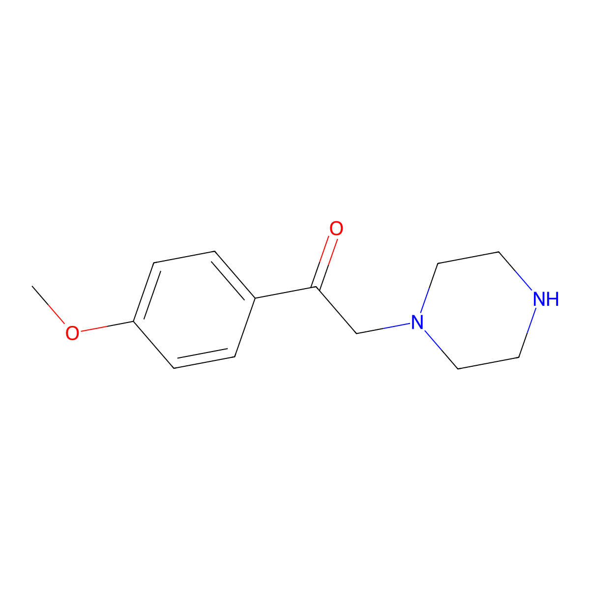1-(4-Methoxyphenyl)-2-piperazin-1-ylethanone molecular structure, CAS 438487-09-3