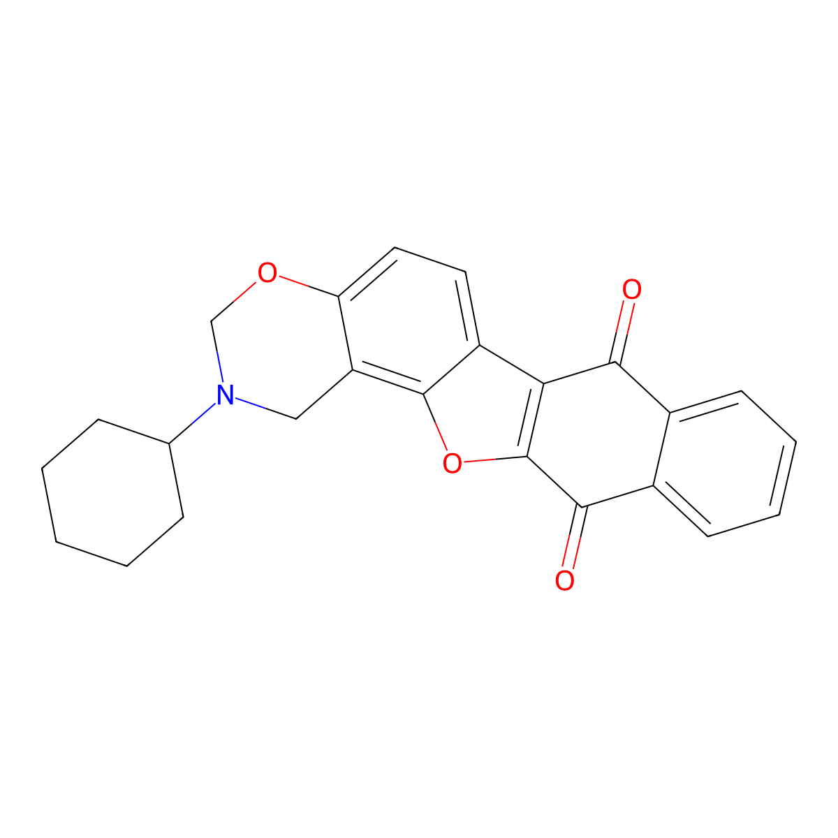 16-Cyclohexyl-12,18-dioxa-16-azapentacyclo[11.8.0.0^{2,11}.0^{4,9}.0^{14,19}]henicosa-1(13),2(11),4(9),5,7,14(19),20-heptaene-3,10-dione molecular structure, CAS 438487-15-1