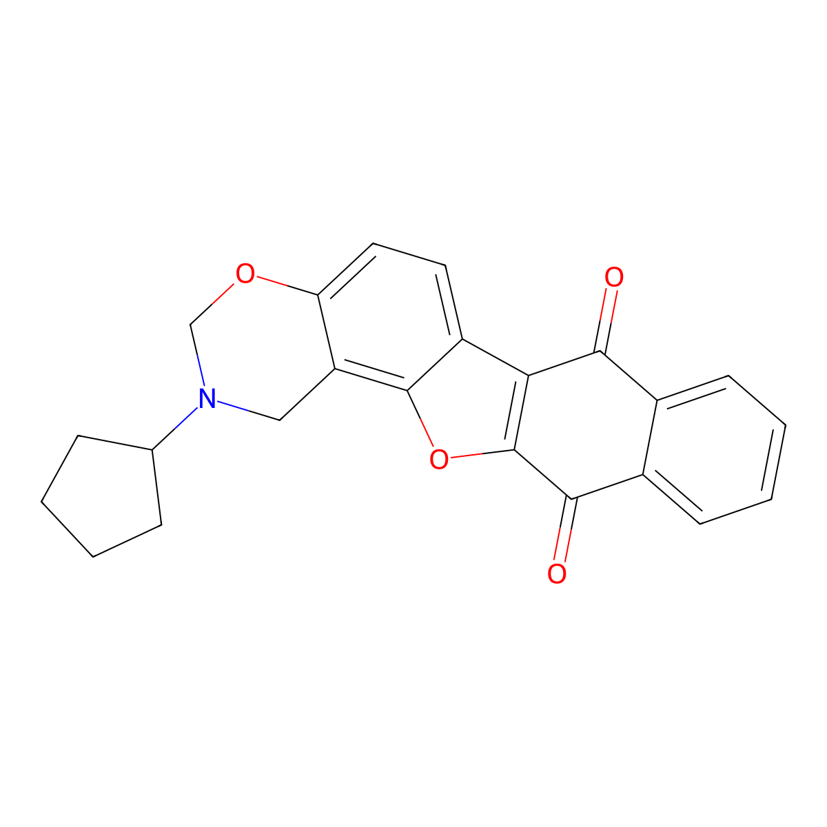 16-Cyclopentyl-12,18-dioxa-16-azapentacyclo[11.8.0.0^{2,11}.0^{4,9}.0^{14,19}]henicosa-1(13),2(11),4(9),5,7,14(19),20-heptaene-3,10-dione molecular structure, CAS 438487-18-4
