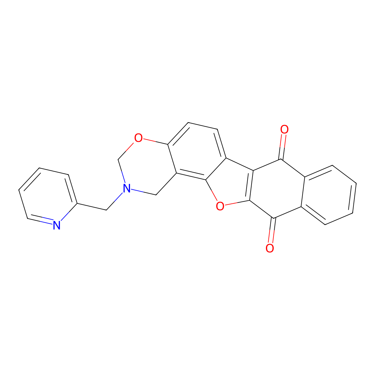 2-(2-pyridinylmethyl)-2,3-dihydro-1H-naphtho[2',3':4,5]furo[2,3-f][1,3]benzoxazine-7,12-dione molecular structure, CAS 438487-25-3