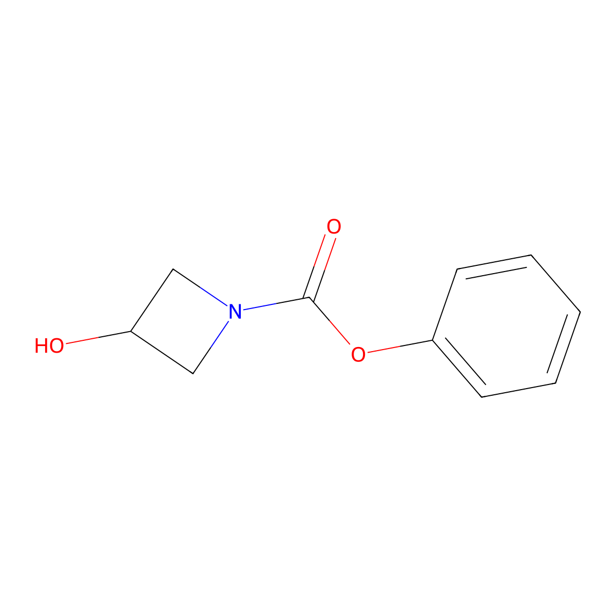 Phenyl 3-hydroxyazetidine-1-carboxylate molecular structure, CAS 438487-47-9