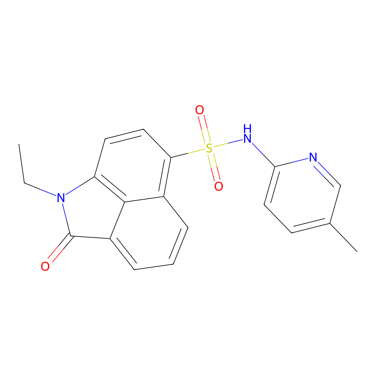 1-ethyl-N-(5-methylpyridin-2-yl)-2-oxo-1,2-dihydrobenzo[cd]indole-6-sulfonamide molecular structure, CAS 438488-46-1