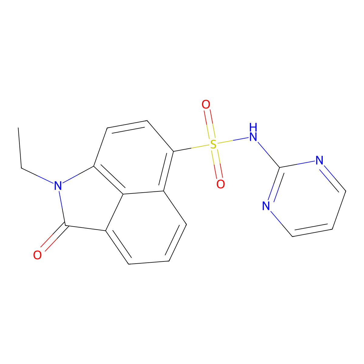 1-ethyl-2-oxo-N-(pyrimidin-2-yl)-1,2-dihydrobenzo[cd]indole-6-sulfonamide molecular structure, CAS 438488-50-7