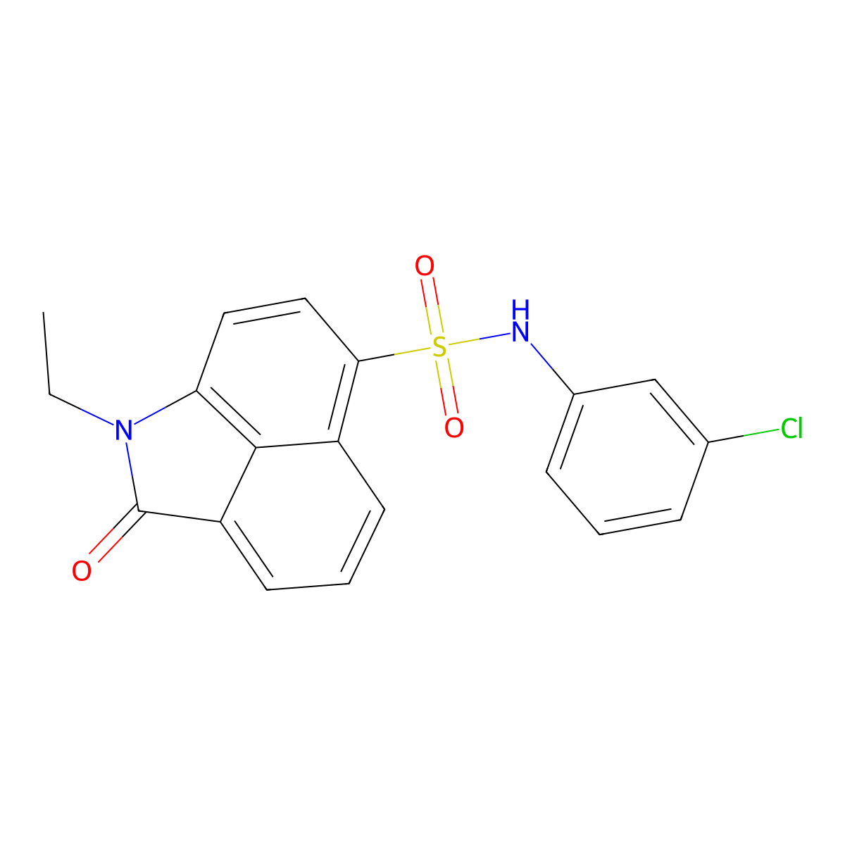 N-(3-chlorophenyl)-1-ethyl-2-oxo-1,2-dihydrobenzo[cd]indole-6-sulfonamide molecular structure, CAS 438488-62-1