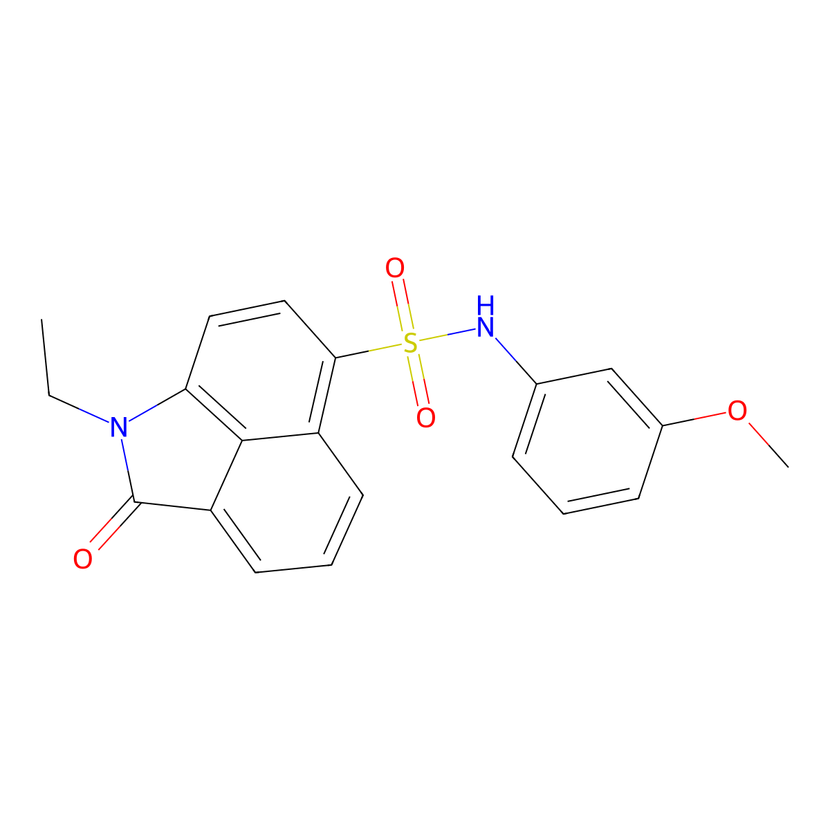 1-ethyl-N-(3-methoxyphenyl)-2-oxo-1,2-dihydrobenzo[cd]indole-6-sulfonamide molecular structure, CAS 438488-75-6