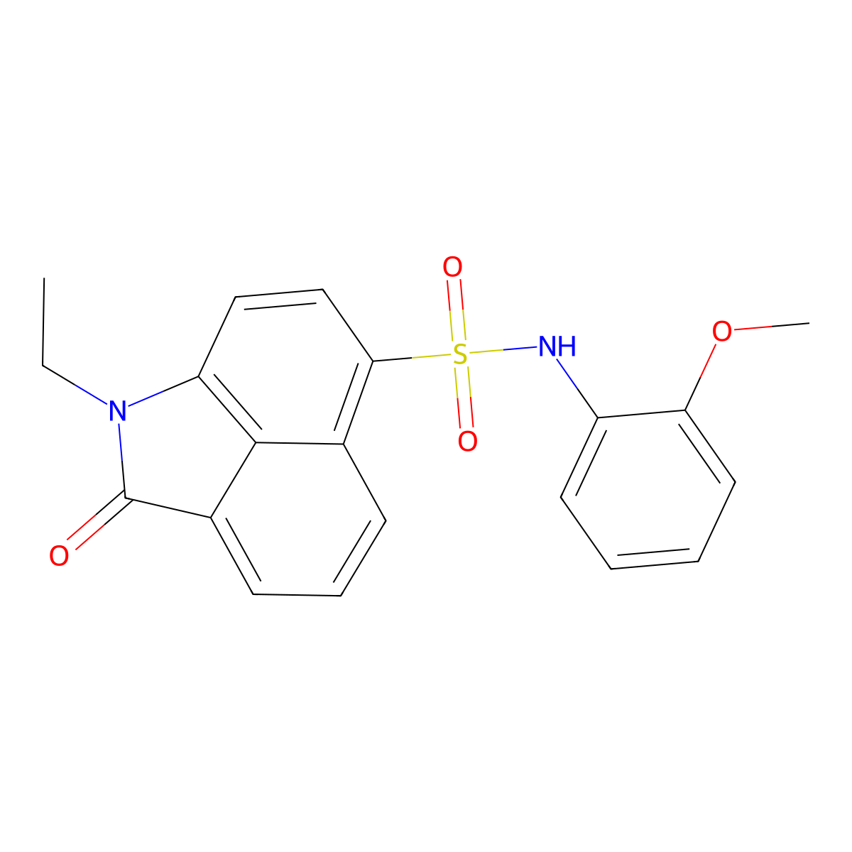 1-ethyl-N-(2-methoxyphenyl)-2-oxo-1,2-dihydrobenzo[cd]indole-6-sulfonamide molecular structure, CAS 438488-77-8