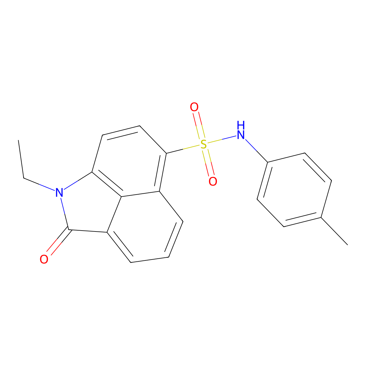 1-ethyl-2-oxo-N-(p-tolyl)-1,2-dihydrobenzo[cd]indole-6-sulfonamide molecular structure, CAS 438488-81-4