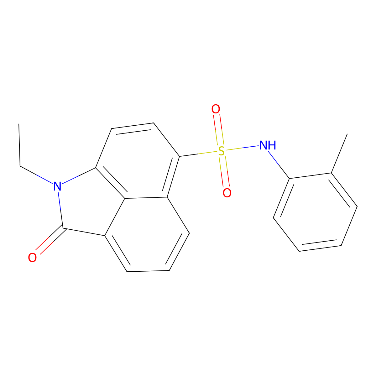 1-ethyl-2-oxo-N-(o-tolyl)-1,2-dihydrobenzo[cd]indole-6-sulfonamide molecular structure, CAS 438488-83-6