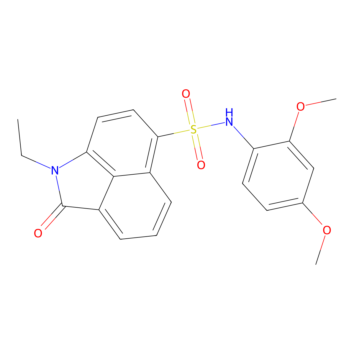 N-(2,4-dimethoxyphenyl)-1-ethyl-2-oxo-1,2-dihydrobenzo[cd]indole-6-sulfonamide molecular structure, CAS 438488-85-8