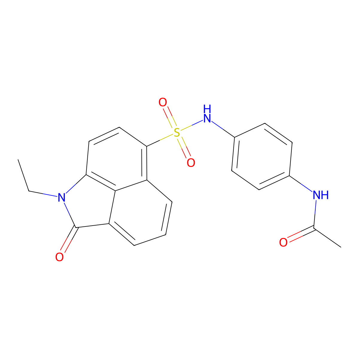 N-(4-(1-ethyl-2-oxo-1,2-dihydrobenzo[cd]indole-6-sulfonamido)phenyl)acetamide molecular structure, CAS 438488-87-0