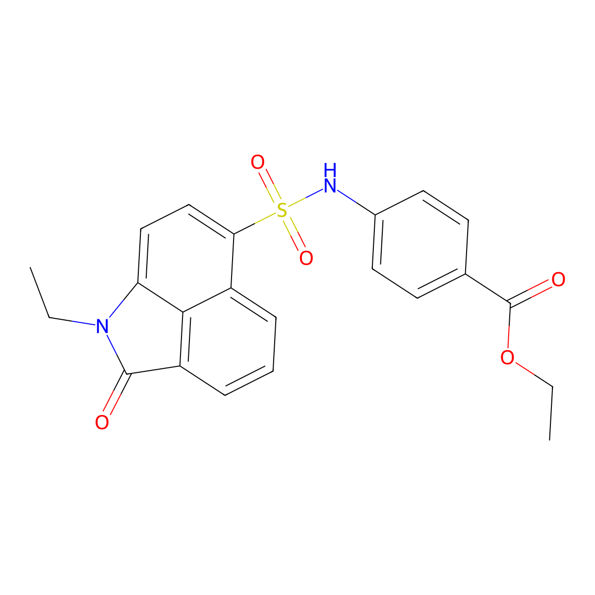 Ethyl 4-(1-ethyl-2-oxo-1,2-dihydrobenzo[cd]indole-6-sulfonamido)benzoate molecular structure, CAS 438488-91-6