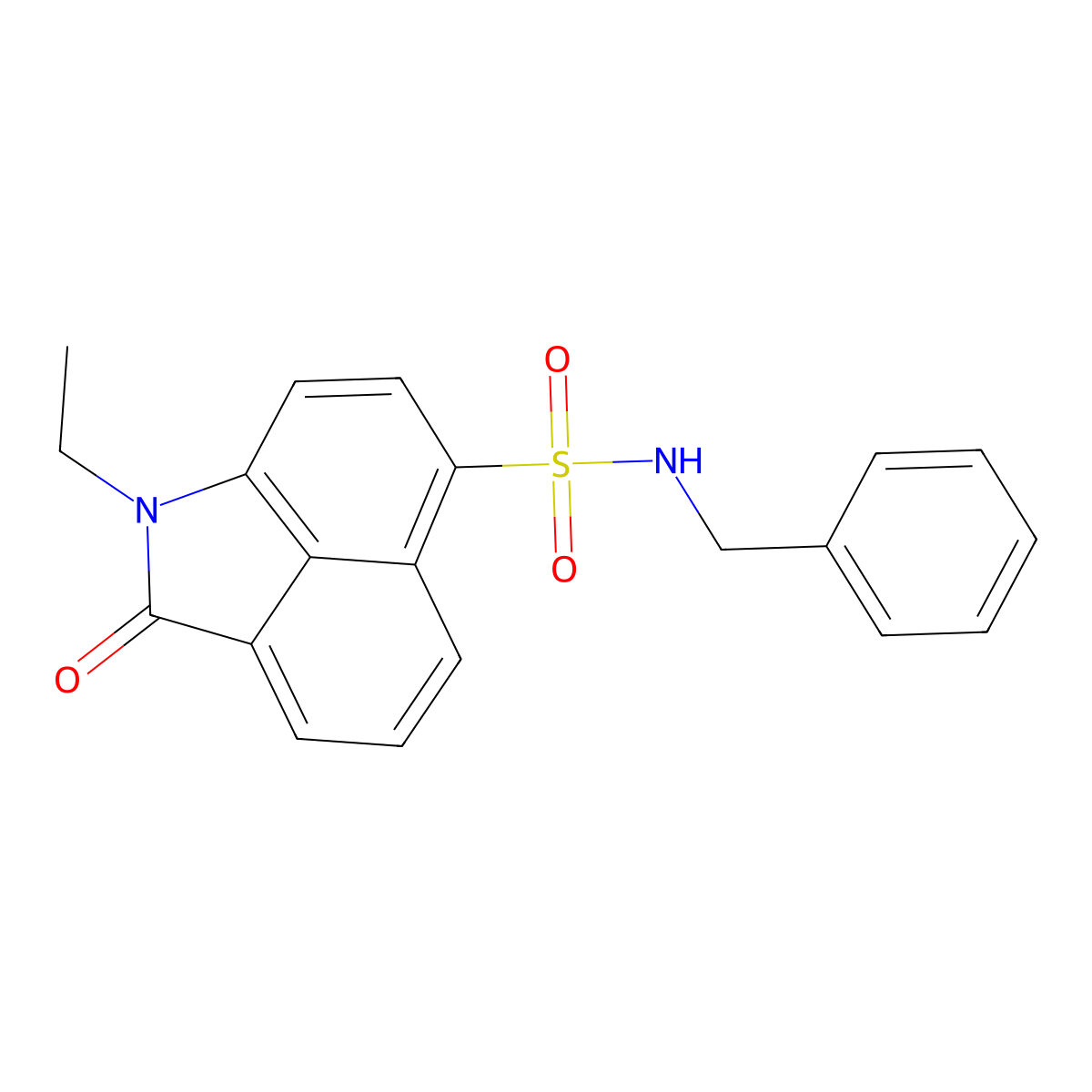 N-benzyl-1-ethyl-2-oxo-1,2-dihydrobenzo[cd]indole-6-sulfonamide molecular structure, CAS 438489-01-1