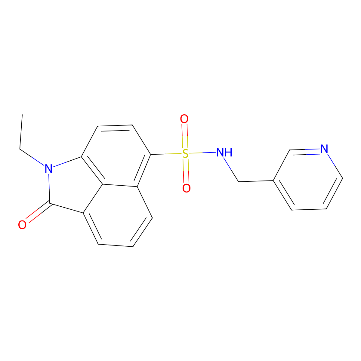 1-ethyl-2-oxo-N-(pyridin-3-ylmethyl)-1,2-dihydrobenzo[cd]indole-6-sulfonamide molecular structure, CAS 438489-05-5