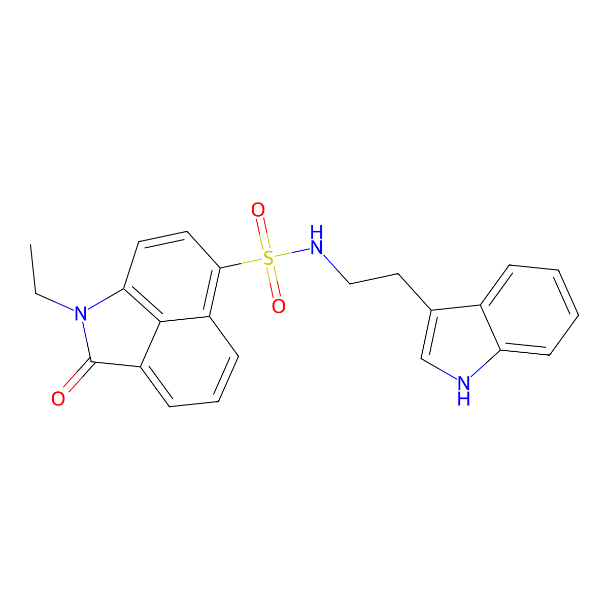1-ethyl-N-[2-(1H-indol-3-yl)ethyl]-2-oxo-1,2-dihydrobenzo[cd]indole-6-sulfonamide molecular structure, CAS 438489-09-9