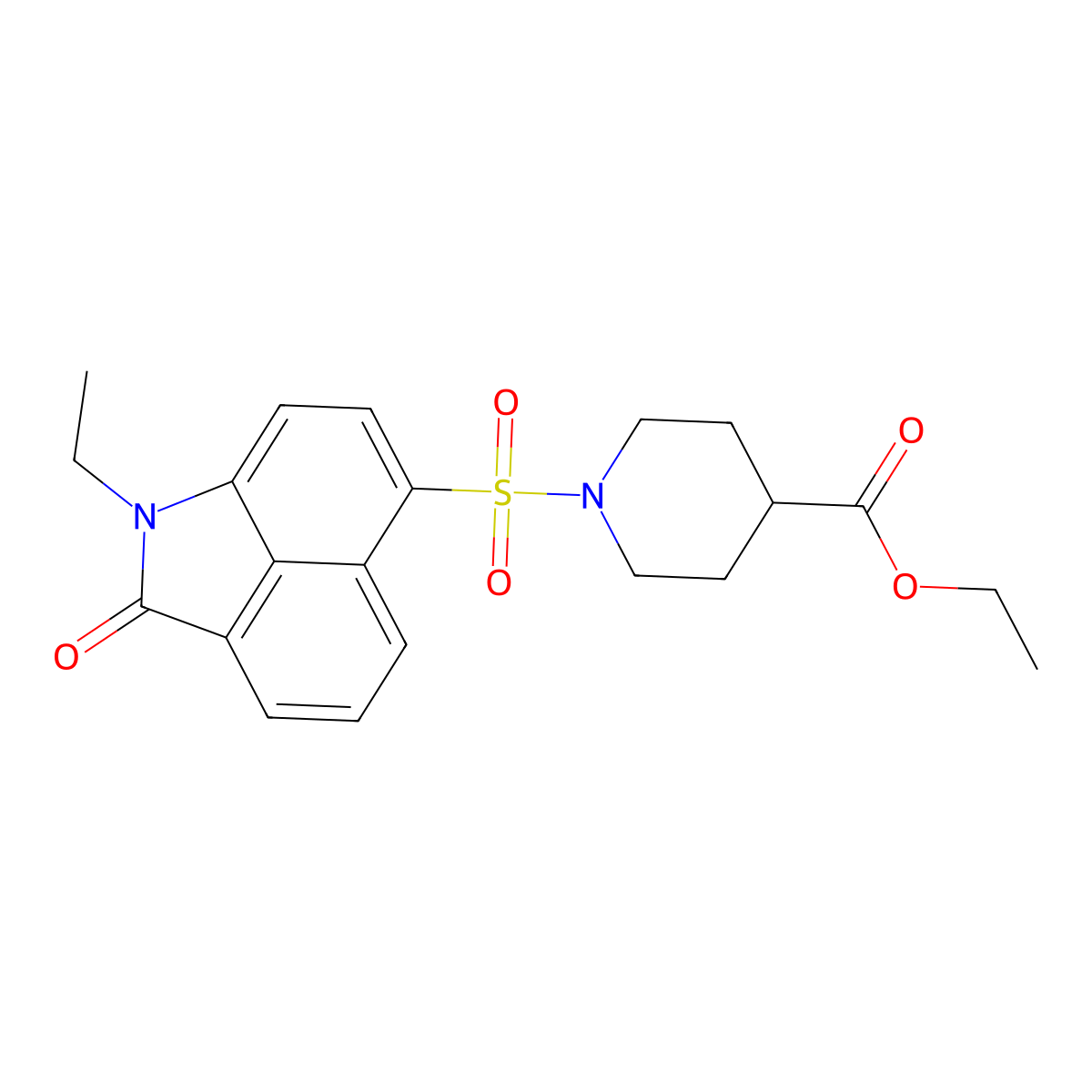 Ethyl 1-((1-ethyl-2-oxo-1,2-dihydrobenzo[cd]indol-6-yl)sulfonyl)piperidine-4-carboxylate molecular structure, CAS 438489-15-7