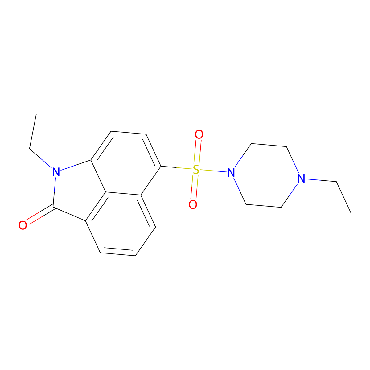 1-ethyl-6-[(4-ethylpiperazin-1-yl)sulfonyl]benzo[cd]indol-2(1H)-one molecular structure, CAS 438489-21-5
