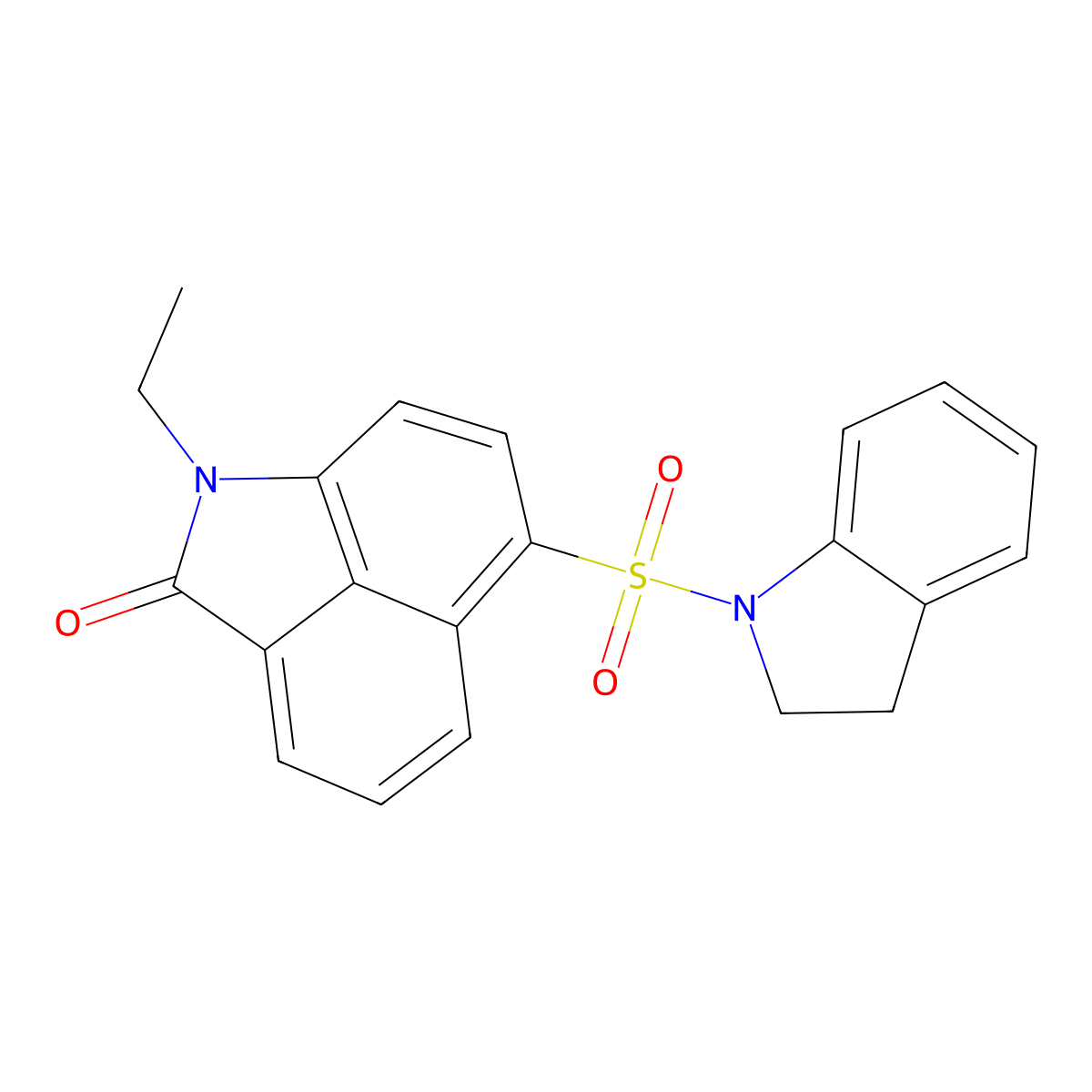 1-ethyl-6-(indolin-1-ylsulfonyl)benzo[cd]indol-2(1H)-one molecular structure, CAS 438489-31-7