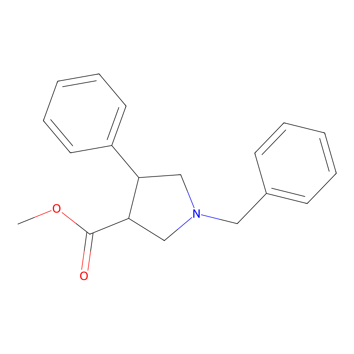 Methyl 1-benzyl-4-phenylpyrrolidine-3-carboxylate molecular structure, CAS 438492-33-2