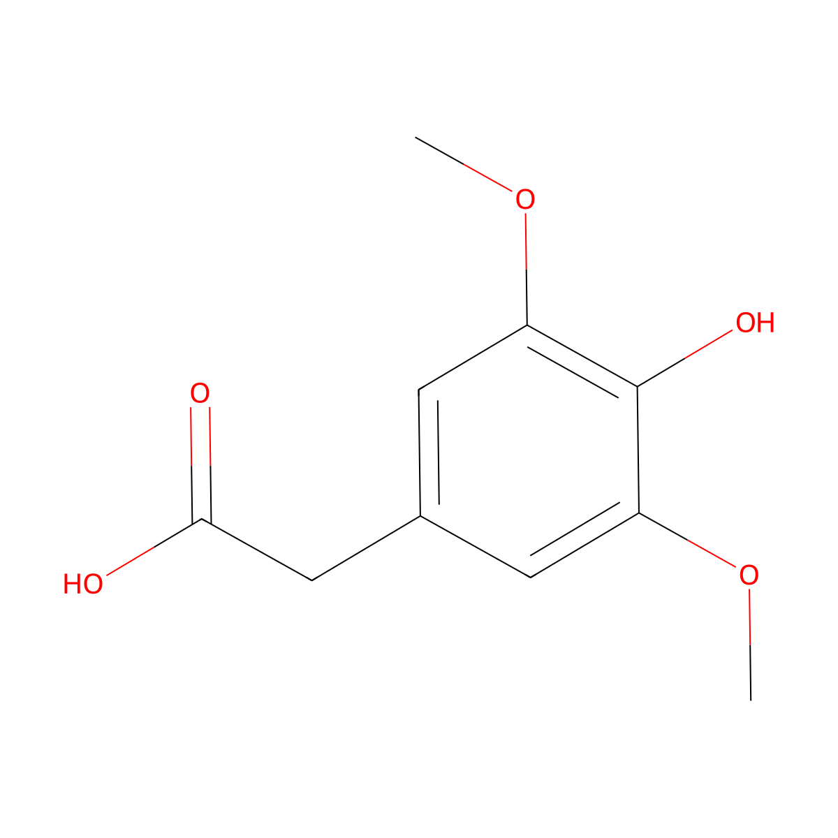 4-Hydroxy-3,5-dimethoxyphenylacetic acid molecular structure, CAS 4385-56-2