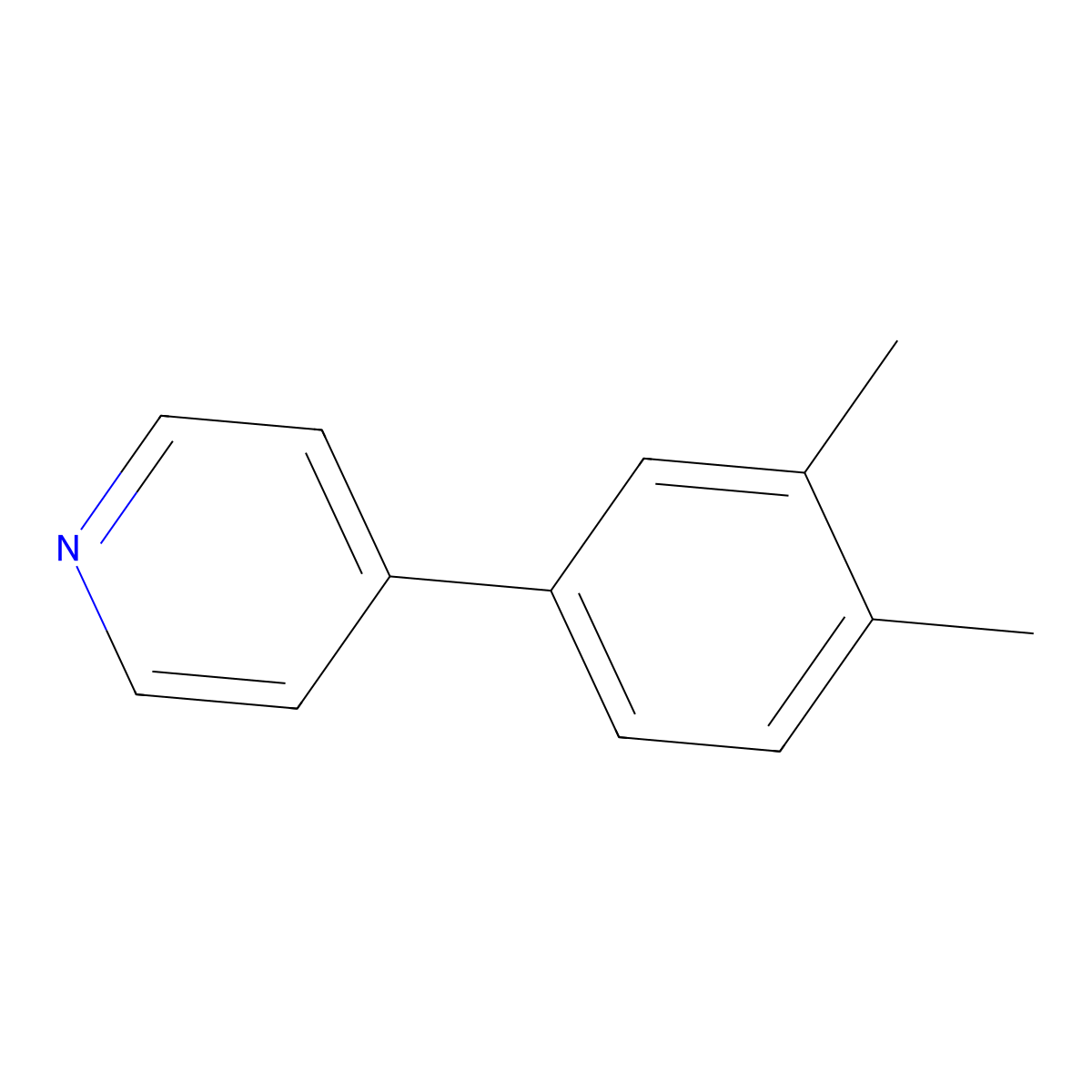 4-(3,4-Dimethylphenyl)pyridine molecular structure, CAS 4385-70-0
