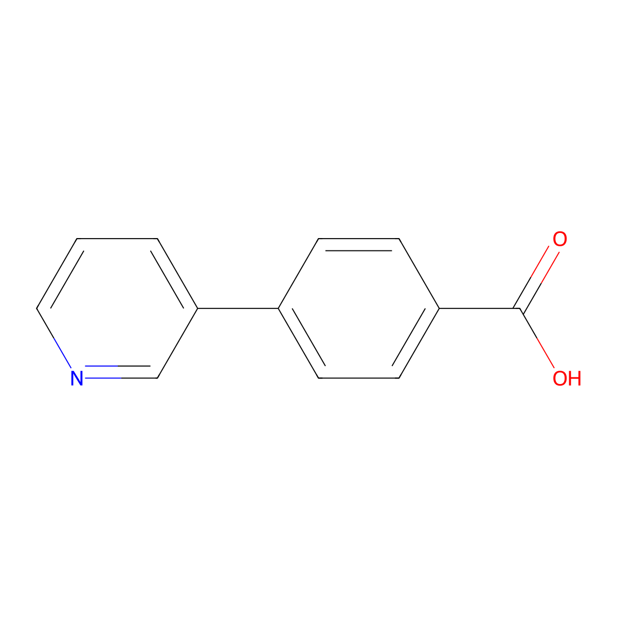 4-Pyridin-3-yl-benzoic acid molecular structure, CAS 4385-75-5