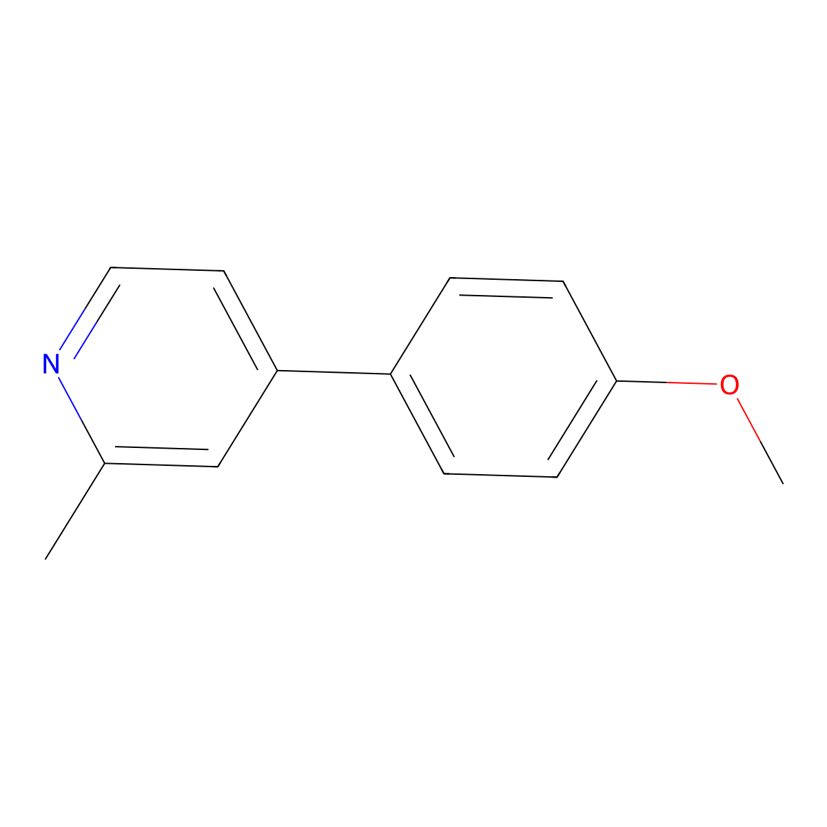 4-(4-Methoxyphenyl)-2-methylpyridine molecular structure, CAS 4385-79-9