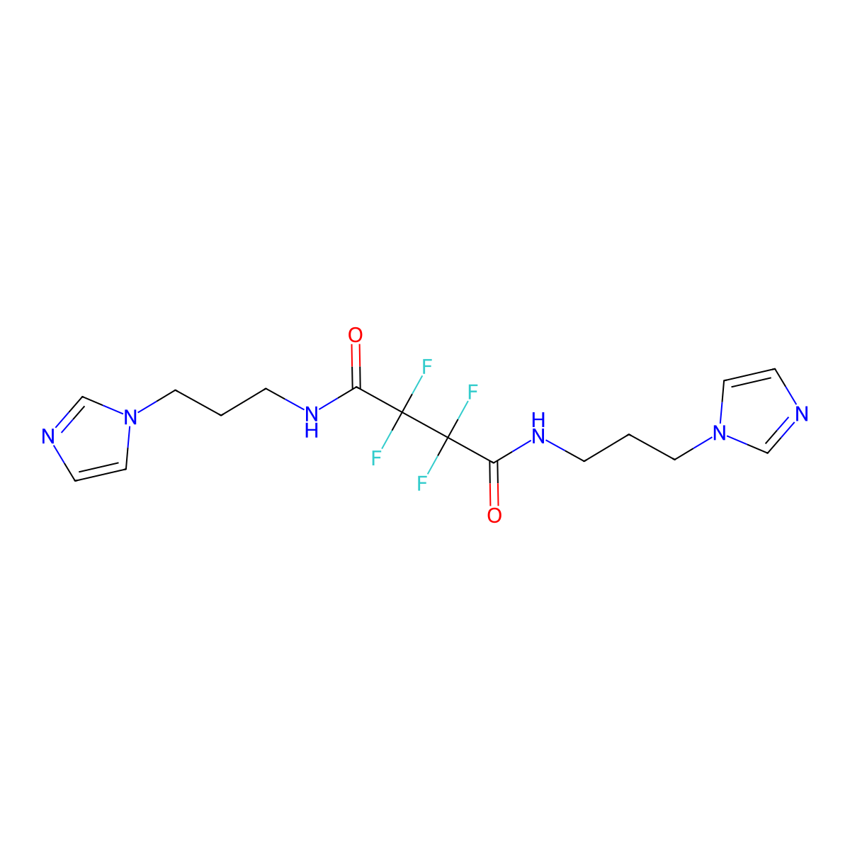 2,2,3,3-tetrafluoro-N,N'-bis[3-(1H-imidazol-1-yl)propyl]succinamide molecular structure, CAS 438528-45-1
