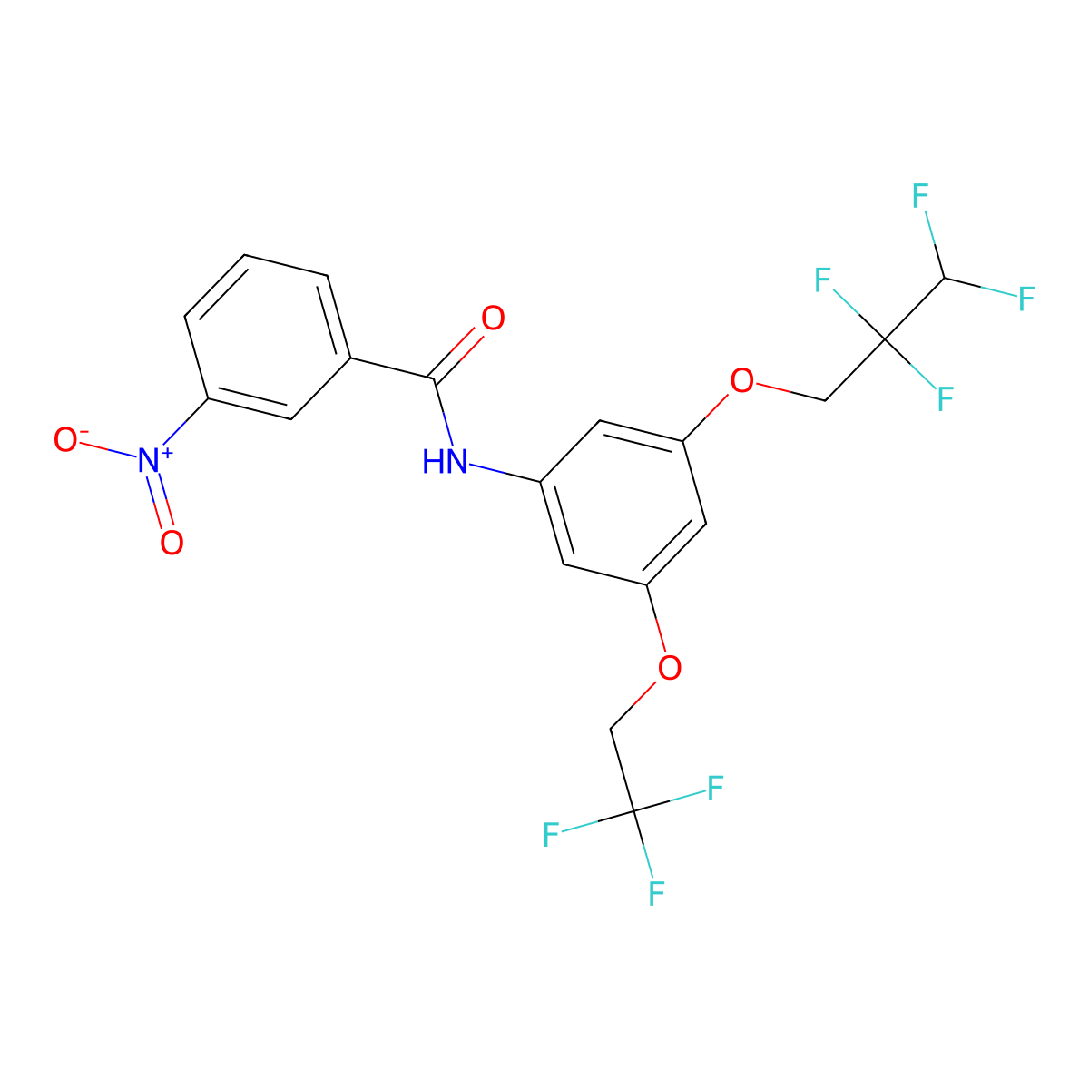 3-nitro-N-[3-(2,2,3,3-tetrafluoropropoxy)-5-(2,2,2-trifluoroethoxy)phenyl]benzamide molecular structure, CAS 438528-61-1