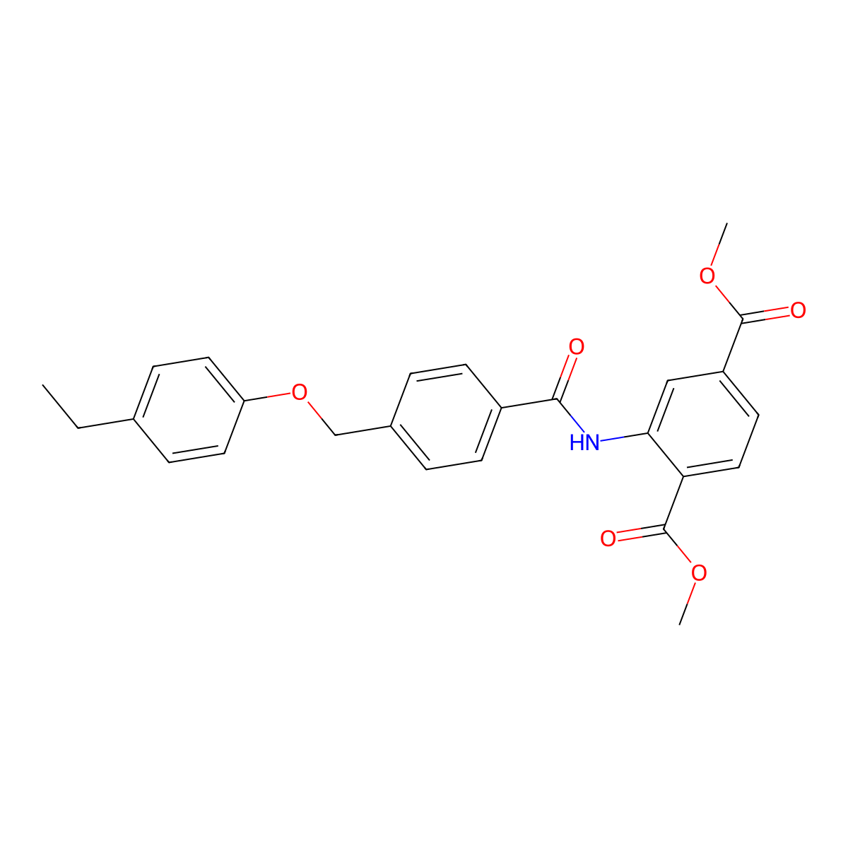 Dimethyl 2-({4-[(4-ethylphenoxy)methyl]benzoyl}amino)terephthalate molecular structure, CAS 438528-89-3