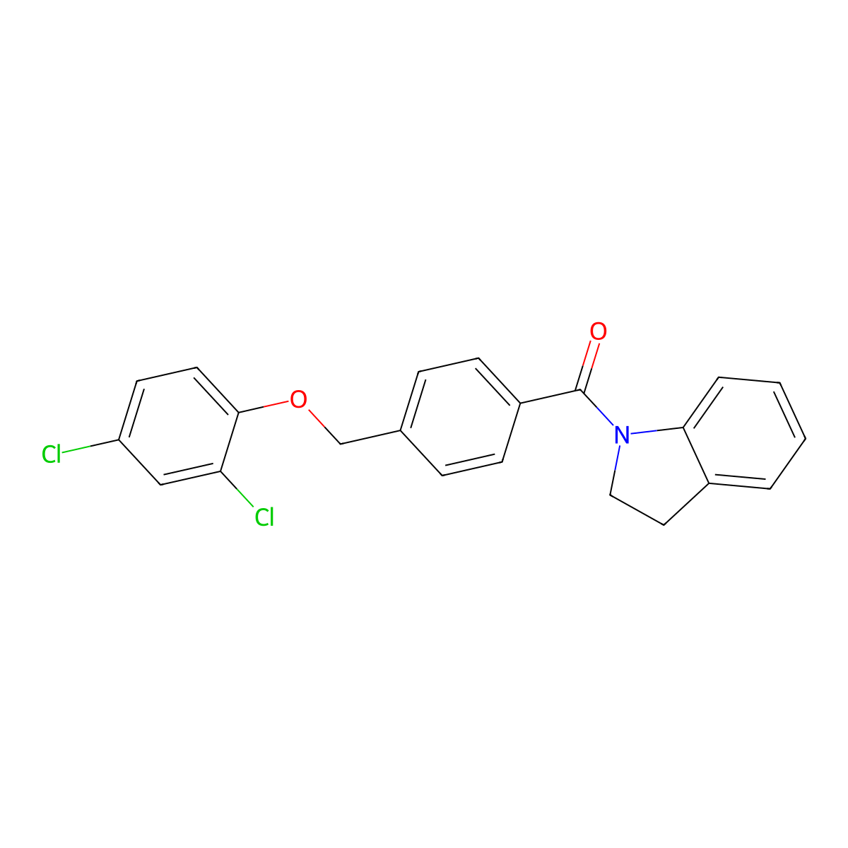 1-{4-[(2,4-Dichlorophenoxy)methyl]benzoyl}indoline molecular structure, CAS 438528-91-7