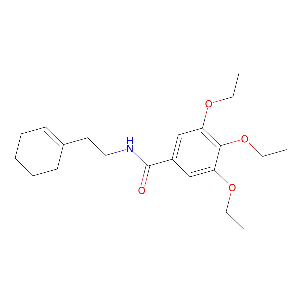 N-[2-(cyclohexen-1-yl)ethyl]-3,4,5-triethoxybenzamide molecular structure, CAS 438528-98-4