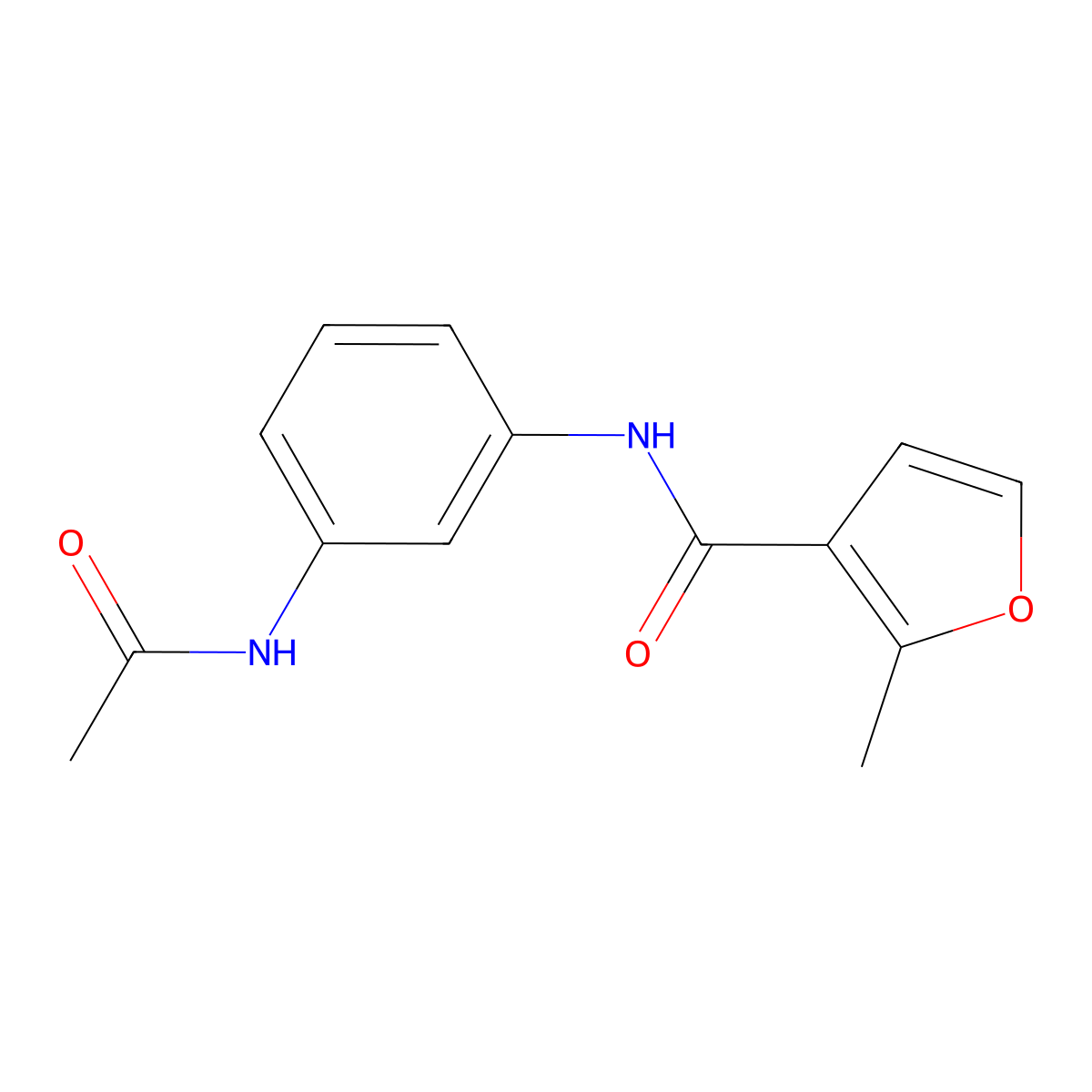 N-(3-acetamidophenyl)-2-methylfuran-3-carboxamide molecular structure, CAS 438528-99-5