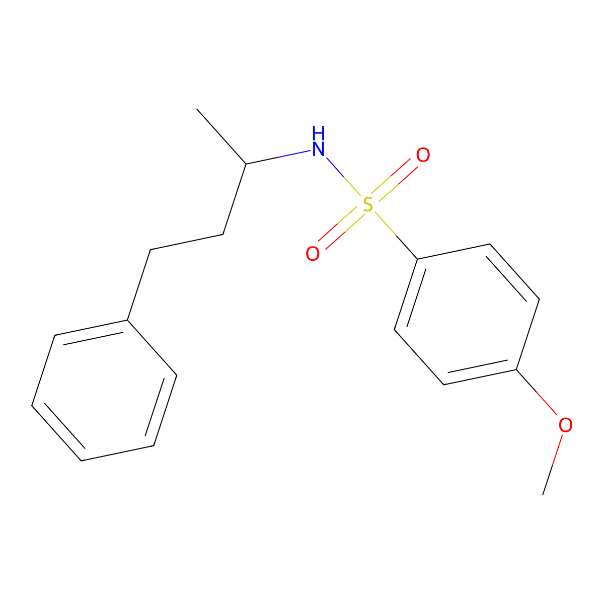 4-methoxy-N-(4-phenylbutan-2-yl)benzenesulfonamide molecular structure, CAS 438529-30-7